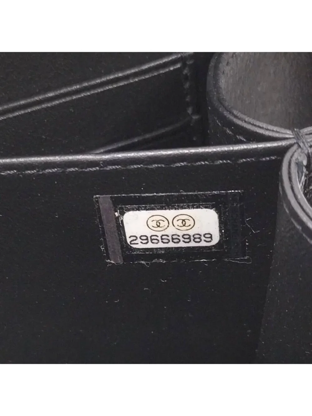 Chanel Shoulder Bag Quilted CC Filigree Leather Black